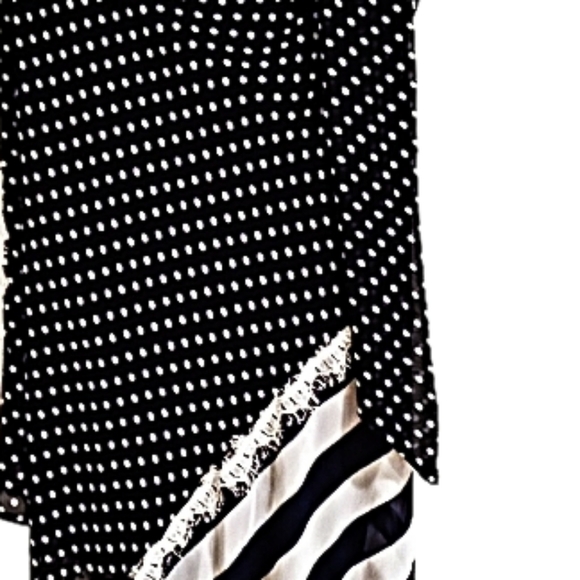 Rye l Polka Dot / Striped Navy and White Asymmetrical Dress NWOT - Picture 3 of 9